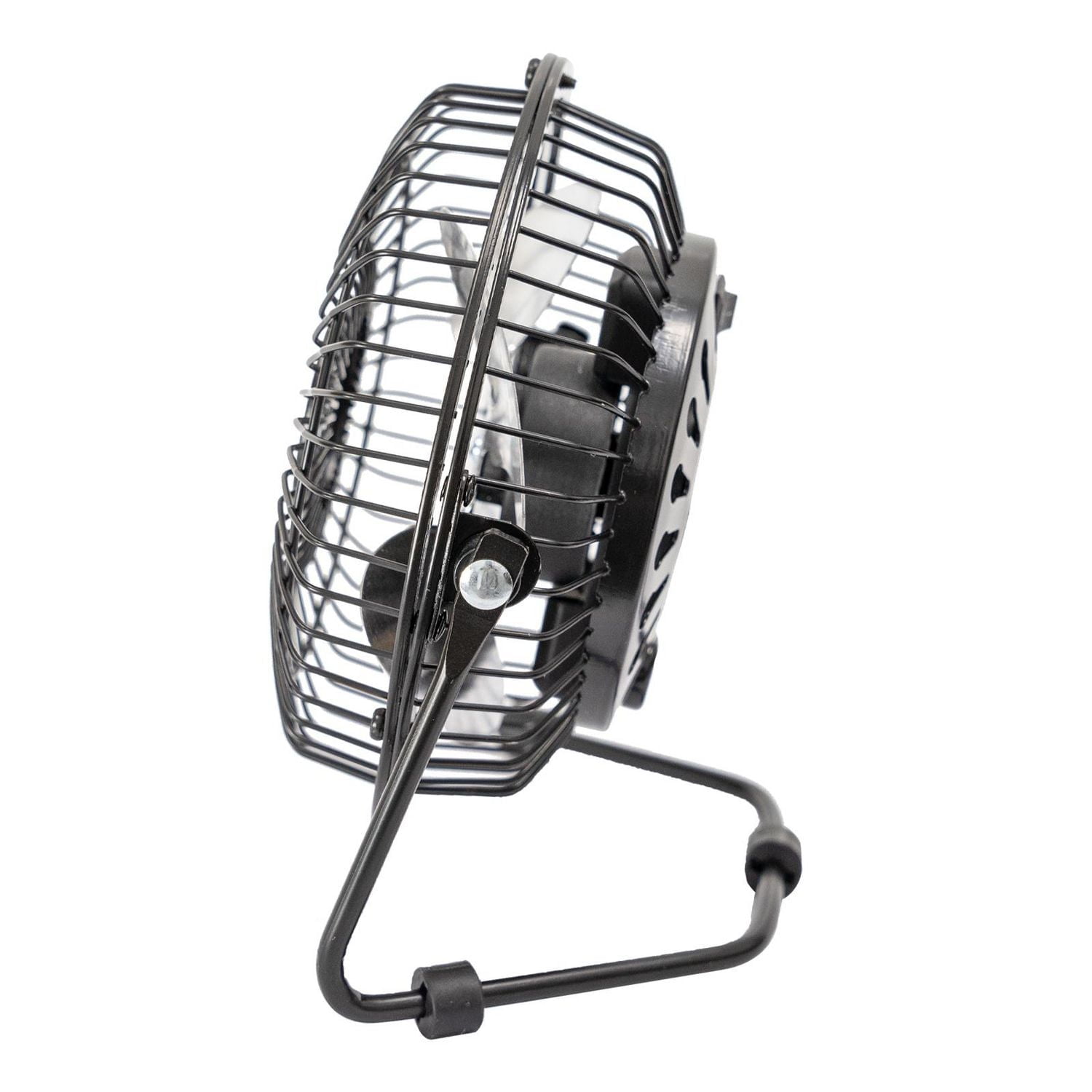 Mainstays Ventilateur de bureau personnel en métal de 4 pouces alimenté par USB Noir