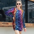 thumbnail image 3 of Colorful Powder Women's Long Sleeve Bodycon Dress Soft Stretchy For Everyday Wear And Special Occasions, 3 of 6