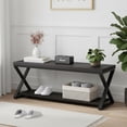 thumbnail image 2 of Wooden Bench Indoor  Wood Entry Way Bench with Shoe Storage Rack for Entryway  Industrial Entryway Bench Seat for Foyer Bedroom Living Room Entrance Organization  Rustic  Oak   Long, 2 of 4