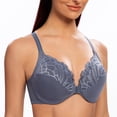 thumbnail image 4 of CHUANK Female Racerback Front Closure Unlined Underwire Bra for Women Black 34B, 4 of 4