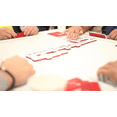thumbnail image 4 of Bene Casa RED Double Nine High Glass Dominoes Set, Includes 55 Dominoes ,Comes in Natural Wooden Storage Box With Walnut Finish., 4 of 7