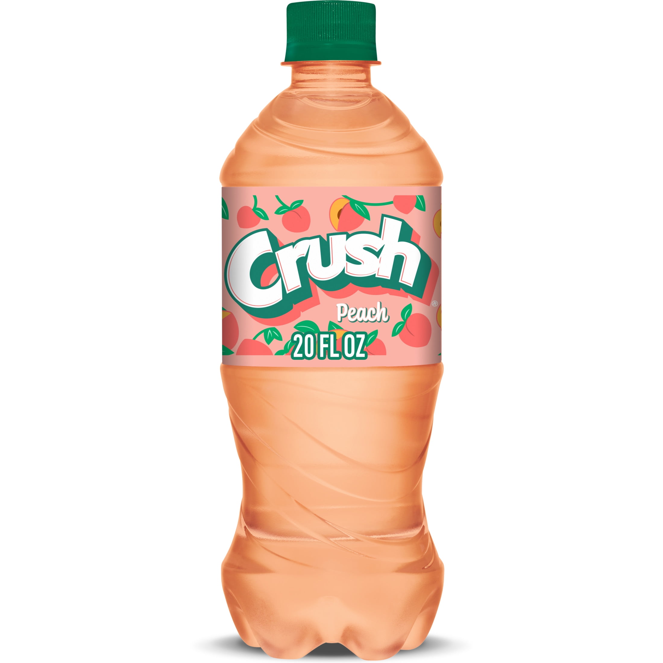 (3 pack) Crush Caffeine Free Peach Soda Pop, 20 fl oz, Bottle