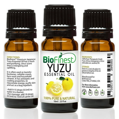 Biofinest Japanese Yuzu Essential Oil - 100% Pure Organic Therapeutic Grade - Best for Aromatherapy, Household Cleansing - Ease Stress Anxiety Mood Flu Fever Cold Asthma - FREE E-Book (Best Cannabis Oil For Anxiety)