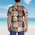 thumbnail image 6 of Retro Coffee Background Hawaiian Shirts For Men, Summer Short-Sleeve Relaxed-Fit Button-Down Shirts Large, 6 of 9