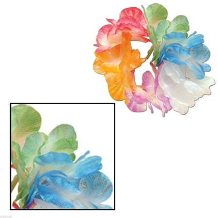 Beistle Silk N Petals Hawaii Luau Lei Iridescent Floral Ankle Bracelet Costume Accessory