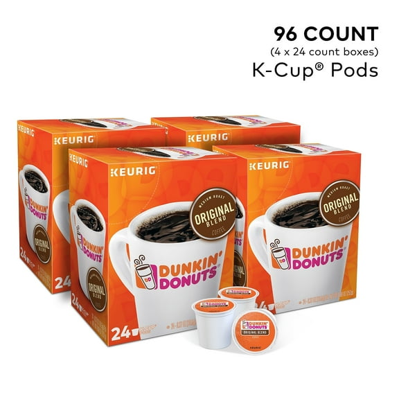 Dunkin' Donuts Original Blend Coffee K-Cup Pods Medium Roast 96/Carton (400845)