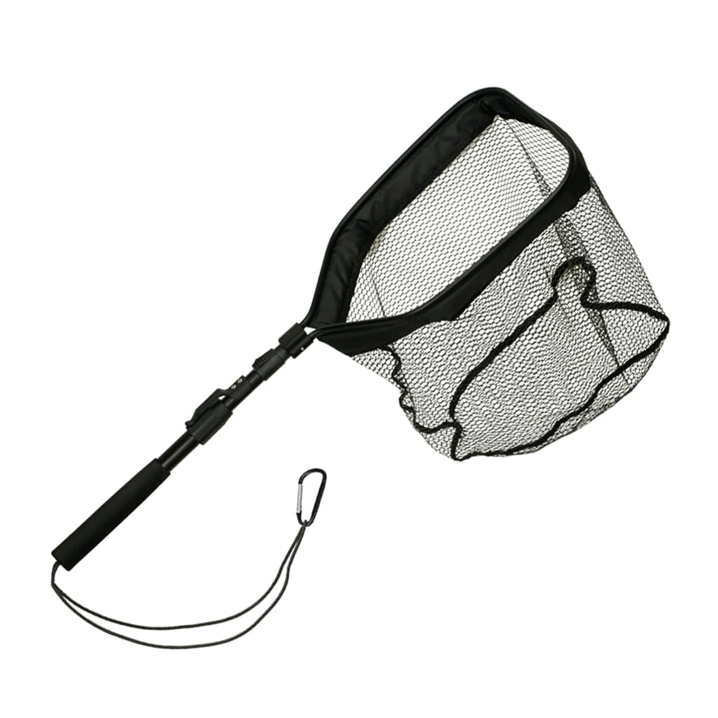 Fishing Net Soft Rubber Fish Landing Net Rod EVA Handle Mini Dip Fishing Net