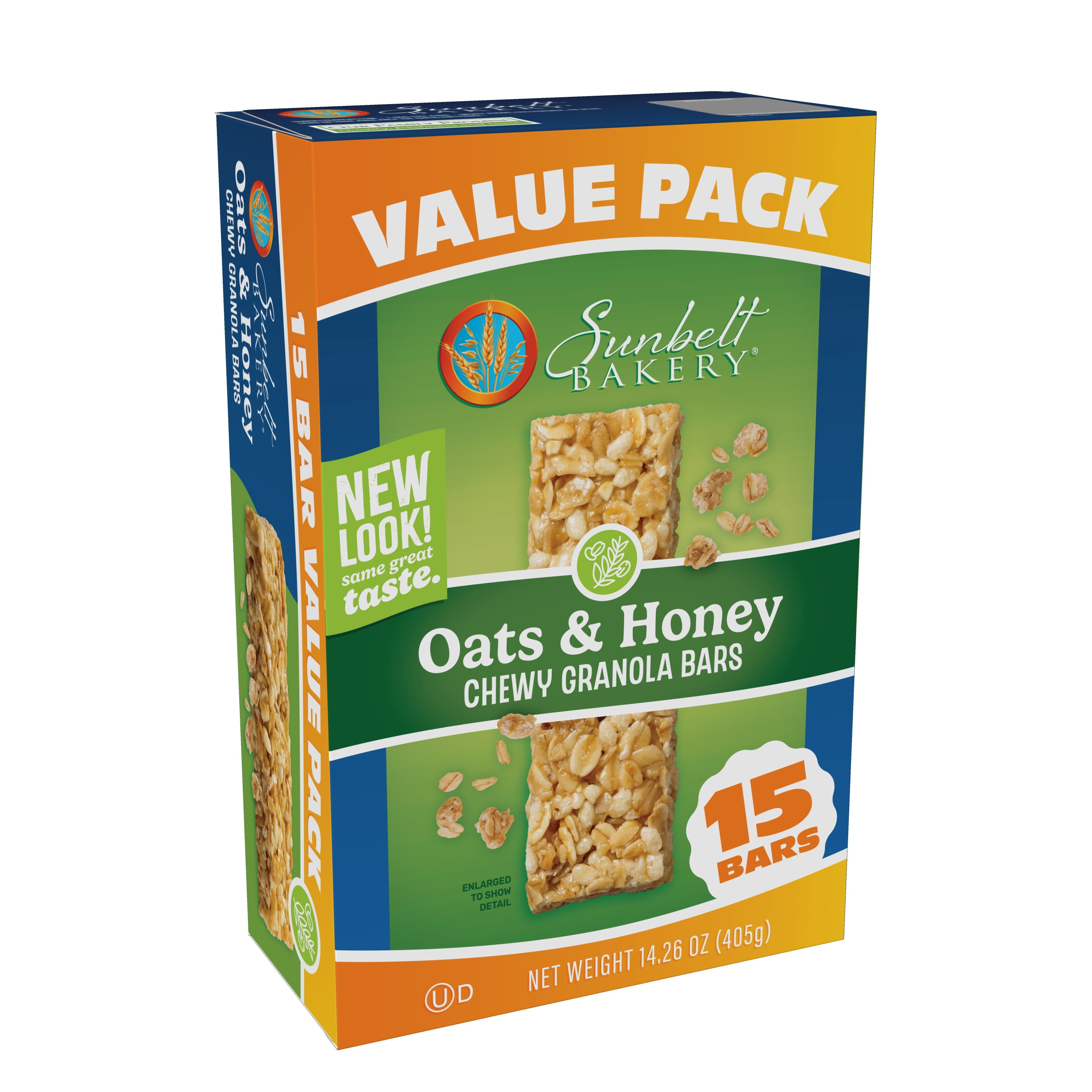 (3 pack) Sunbelt Bakery Chewy Granola Bars, Oats & Honey, 15 Ct