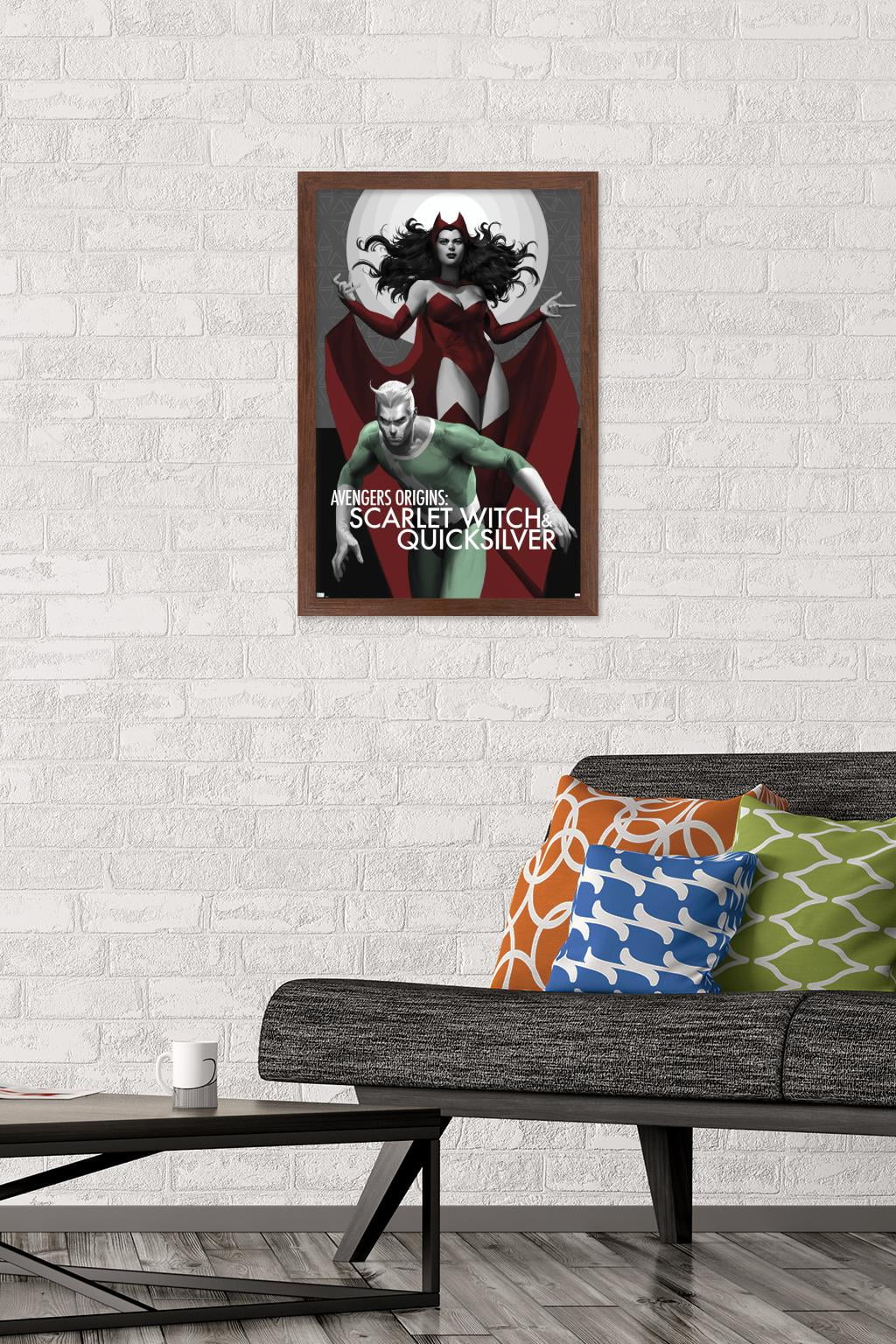 Marvel Comics - Scarlet Witch - The Scarlet Witch & Quicksilver #1 Wall Poster, 14.725" x 22.375", Framed