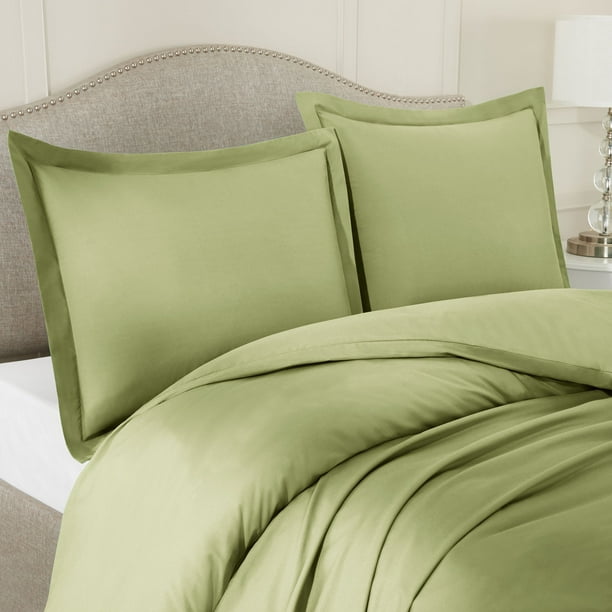 King Size 3 Piece Duvet Cover Set With, Sage Green Double Duvet Cover