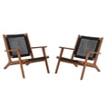 thumbnail image 2 of JOIVI Patio Chairs Set of 2, Modern Accent Chair Set with Rope Woven Backrest, Natural Acacia Wood Outdoor Chairs for Garden, Porch, Deck, Black, 2 of 8