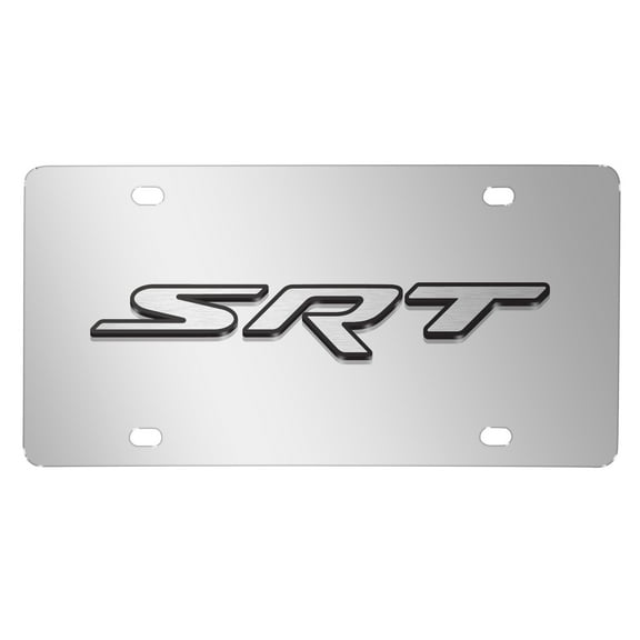 SRT 3D Logo Logo on Chrome Stainless Steel License Plate for Dodge Jeep