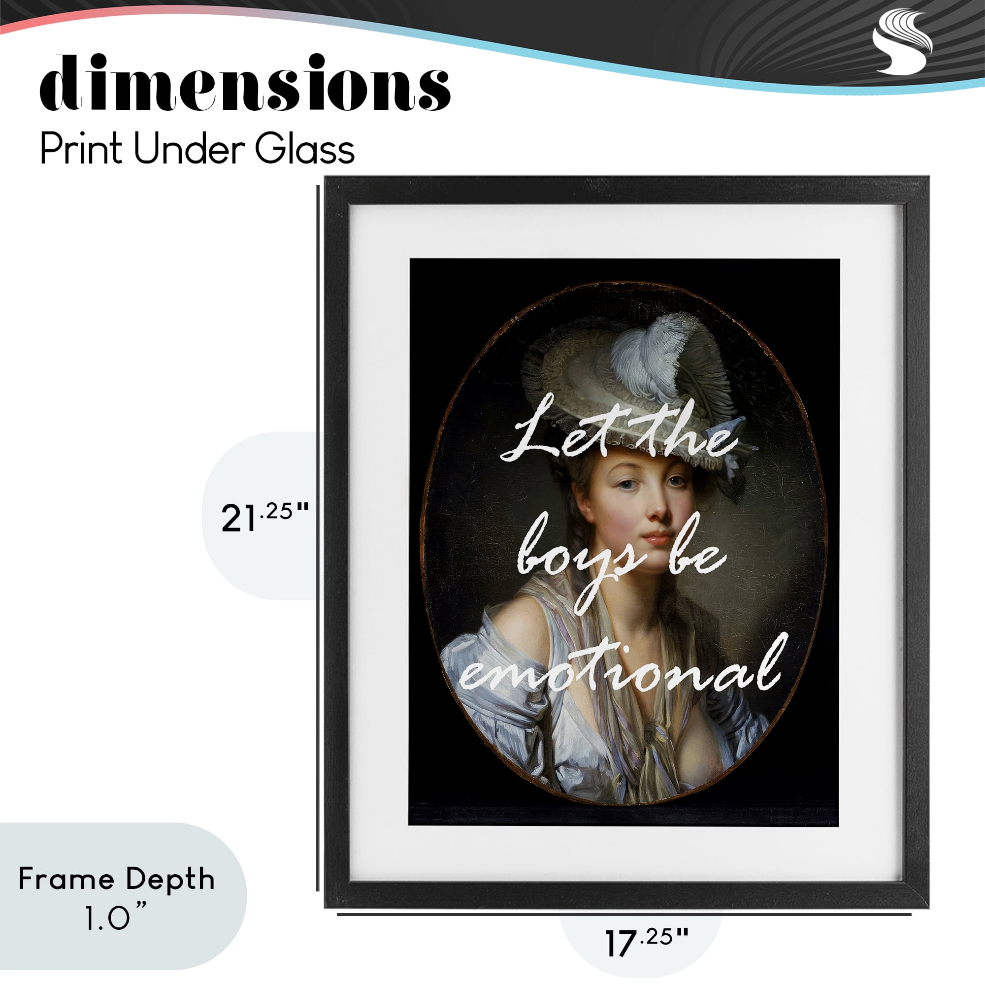Stupell Industries Let The Boys Be Emotional Black Framed Print Under Glass, design by Tina LeCour