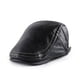 thumbnail image 1 of Gorra plana de cuero negro para hombre y mujer, 1 of 2
