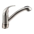 thumbnail image 1 of Dura Faucet Robinet DF-NMK852-SN Utilisé pour Cuisine; Montage sur Terrasse en une Seule Pièce; Bec Coulissant; Poignée à Levier Unique; Plaqué Nickel; Application à 1 Trou; avec Plaque de Terrasse Optionnelle, 1 of 10