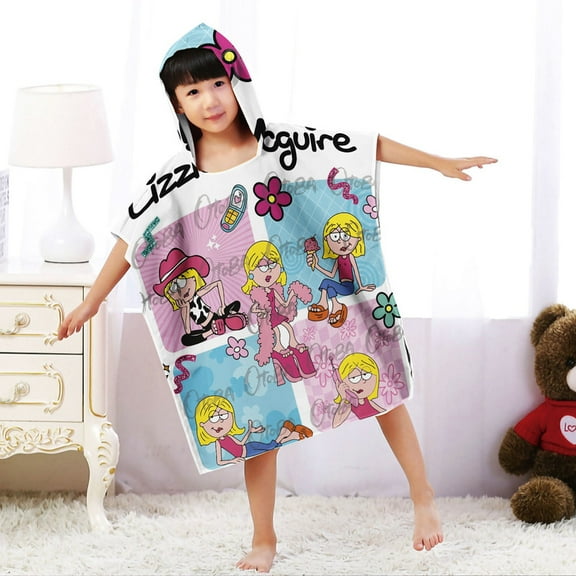 Lizzie Mcguire Banner Hooded Beach Towel Poncho for Kid Girls Toddlers Boys Bath Pool Swim Cover-ups Swimwear Soft Lightweight Microfiber