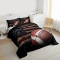 thumbnail image 3 of Erosebridal American Flag Bedding Set, Football Comforter Set Twin Soccer Sports Games Down Comforter United States Federations Stars Stripes Duvet Sets Teens Adult Bedroom Decor, 3 of 7