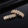 thumbnail image 4 of Saintda Gold Teeth Grillz Top CZ Stones Grills Dental Mouth Punk Teeth Caps Cosplay Party Tooth Rapper Funny Jewelry Gift, 4 of 5