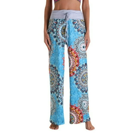 

Women s Comfy Casual Pajama Pants Floral Print Drawstring Palazzo Lounge Pants Wide Leg Loose