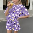 thumbnail image 7 of CYRBOKO Toddler Girls Outfit Sets, Casual Elastic Waist Short Sleeve Summer Two-piece Sets Multicolor Size 3-4 T, 7 of 7
