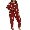 thumbnail image 2 of Censtreet Women's Plus Size 2 Piece Pajama Set Long Sleeve Shirt with Long Pajama Pant Printed Pj Lounge Sets XL-5XL, 2 of 5