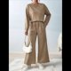 thumbnail image 3 of Conjunto de Dos Piezas de Otoño para Mujer, Jersey de Larga, Pantalones Anchos, Conjunto Informal A Juego, Ropa de Moda. Caqui L, 3 of 5