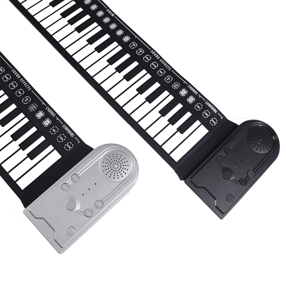 49-Key Hand-Rolled Piano with Speaker Portable Folding Children'S Piano Beginner Piano Teaching Instrument Silver
