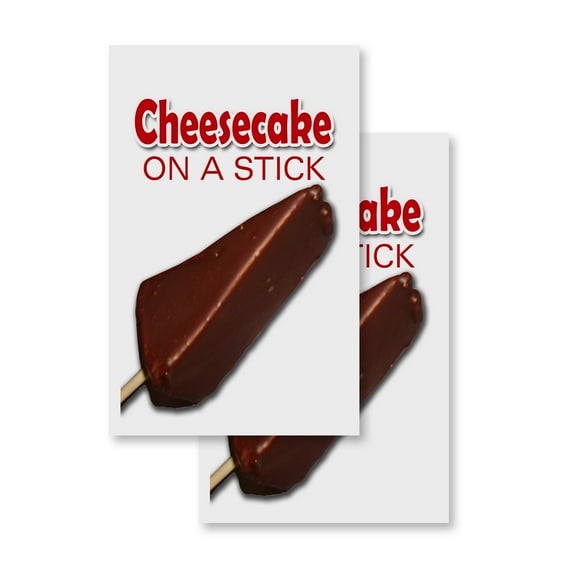 Cheesecake On A Stick (2-PACK) 24" x 36" Vinyl Decals | Sign Insert Peel & Stick Decals Stickers Window Signs