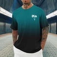 thumbnail image 1 of Aqestyerly Men'S Gradient Coconut Tree Print T-Shirt,Round Neck,Short Sleeve,Fashionable Design,Perfect for Sports Wear, 1 of 4