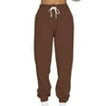 thumbnail image 2 of Olyvenn Women's Casual Loose Sports Sweatpants Ankle Banded Trousers Gradient Fleece Pants 2023 Tummy Control Outdoor Leggings Full Length Pants for Women Stylish Coffee 4, 2 of 5