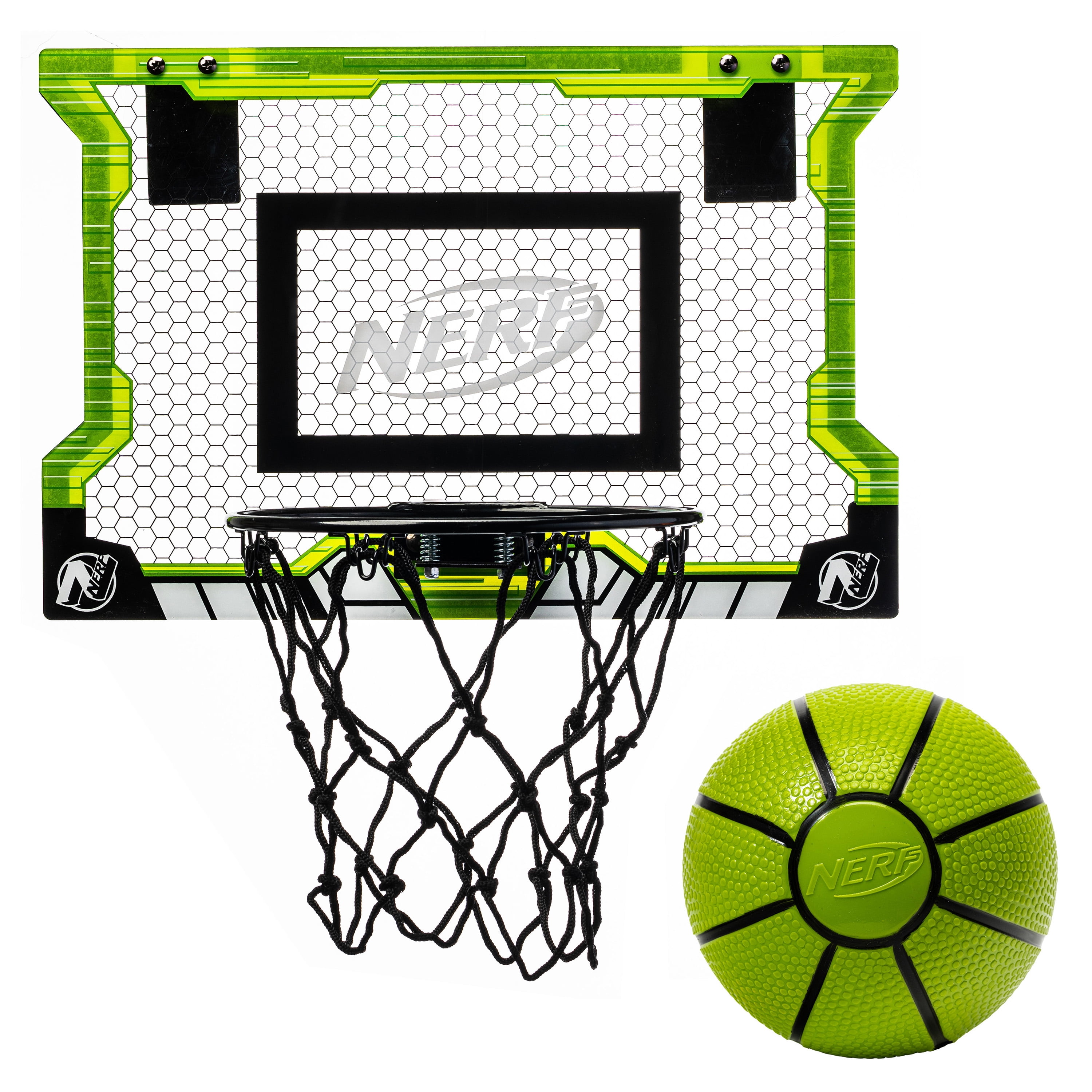 Mini Basketball Hoop Set Indoor Backboard Systems Basketball Game for Door-Green 