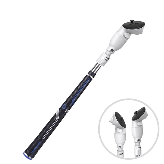 Game Controller Extension Rod for Meta Quest 3, for Golf, Tennis, Baseball, Kayaking – VR Handle Accessories for Enhanced Gameplay-White Black