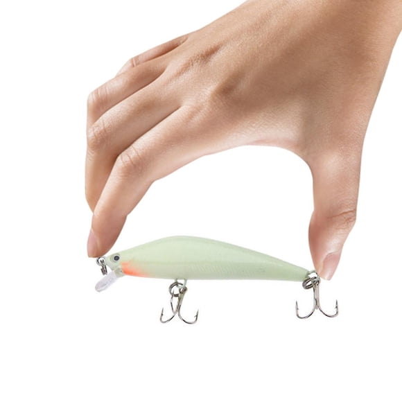 Señuelo De Pesca Luminoso 3D Minnow Bass Crankbait Hooks Aparejos De Pescado 8.2cm 8g Cola cebo nocturno