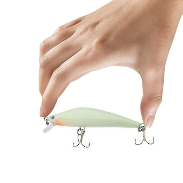 Señuelo De Pesca Luminoso 3D Minnow Bass Crankbait Hooks Aparejos De Pescado 8.2cm 8g Cola cebo nocturno