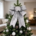 thumbnail image 6 of WWG Large Fabric Christmas Bow, Festive Hanging Bowknot Ornament, 18 x 16 cm, Thickened Satin Material, Reusable Holiday Decor, for Christmas Tree Wreath Garland Party Home Decor, Includes 1 Bow, 6 of 6