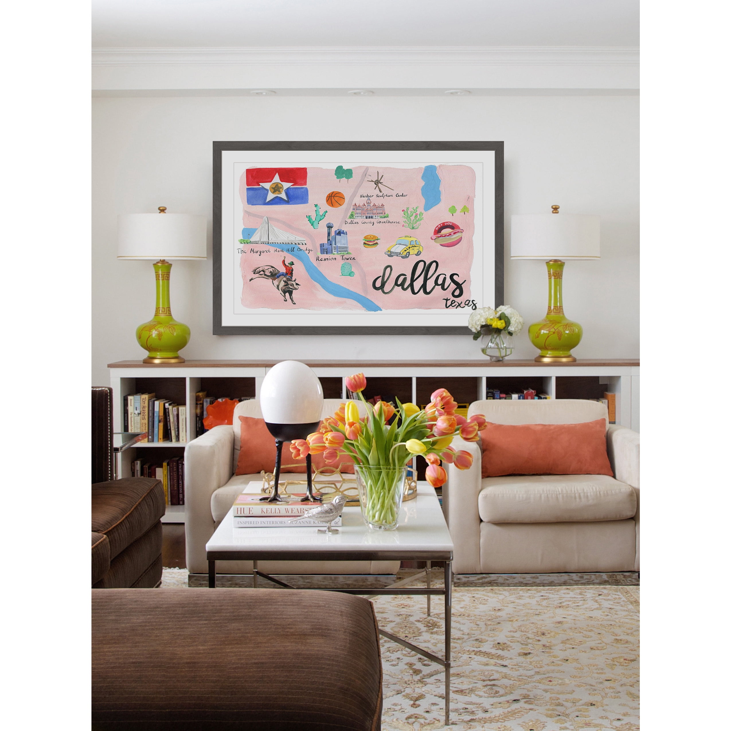 "Lively Dallas" Framed Painting Print