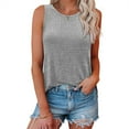 thumbnail image 5 of Sleeveless Shirts for Women Casual Crew Neck Tank Top 2024 Summer Basic Tanks Womens Clothes, 5 of 8