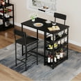 thumbnail image 4 of EastVita Kitchen Table Set,3 Piece Dining Room Table Set with 2 Upholstered Chairs for Apartment,Breakfast,Pub,Rustic Black, 4 of 6