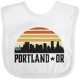 thumbnail image 3 of Inktastic Portland Oregon Skyline Retro Sunset Boys or Girls Baby Bib, 3 of 4