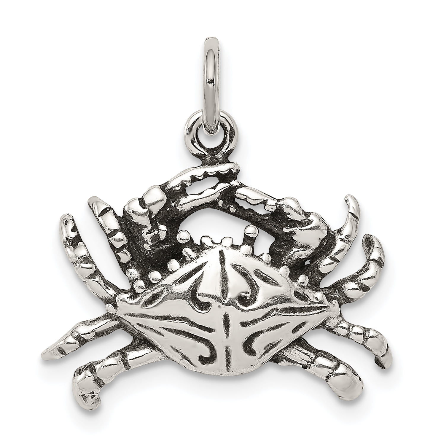 925 Sterling Silver Crab Charm Necklace Pendant Fish Sea Life Lobster