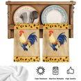 thumbnail image 5 of Rustic Rooster Kitchen Towels Set of 2, Yellow Sunflowers Farmhouse Plants Retro Brown Absorbent Dish Towels for Kitchen, Microfiber Hand Towel, Quick Drying Tea Towel for Cleaning Dishcloths, 5 of 7