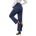thumbnail image 3 of Pantalones de maternidad de pierna ancha para mujer INSPIRE CHIC, elásticos sobre la barriga, con bolsillos, color azul marino, talla X-Large, 3 of 6