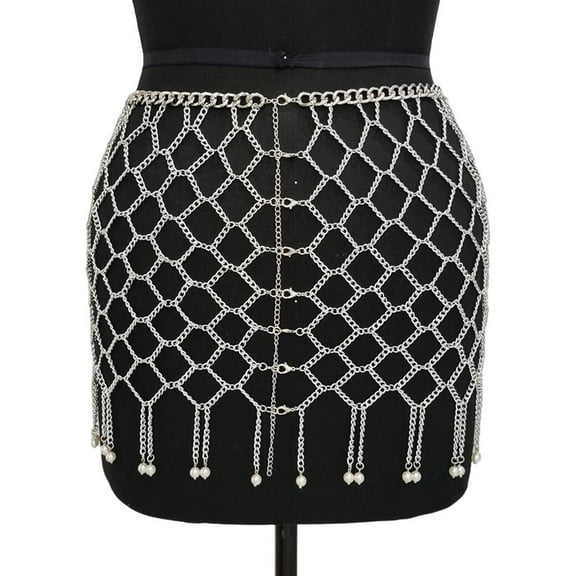lanema Eleagnt Body Chain Skirt Belly Jewelry Sparkling Gold/Silver Body Chain Skirt Charm for Women Ideal for Music Festivals