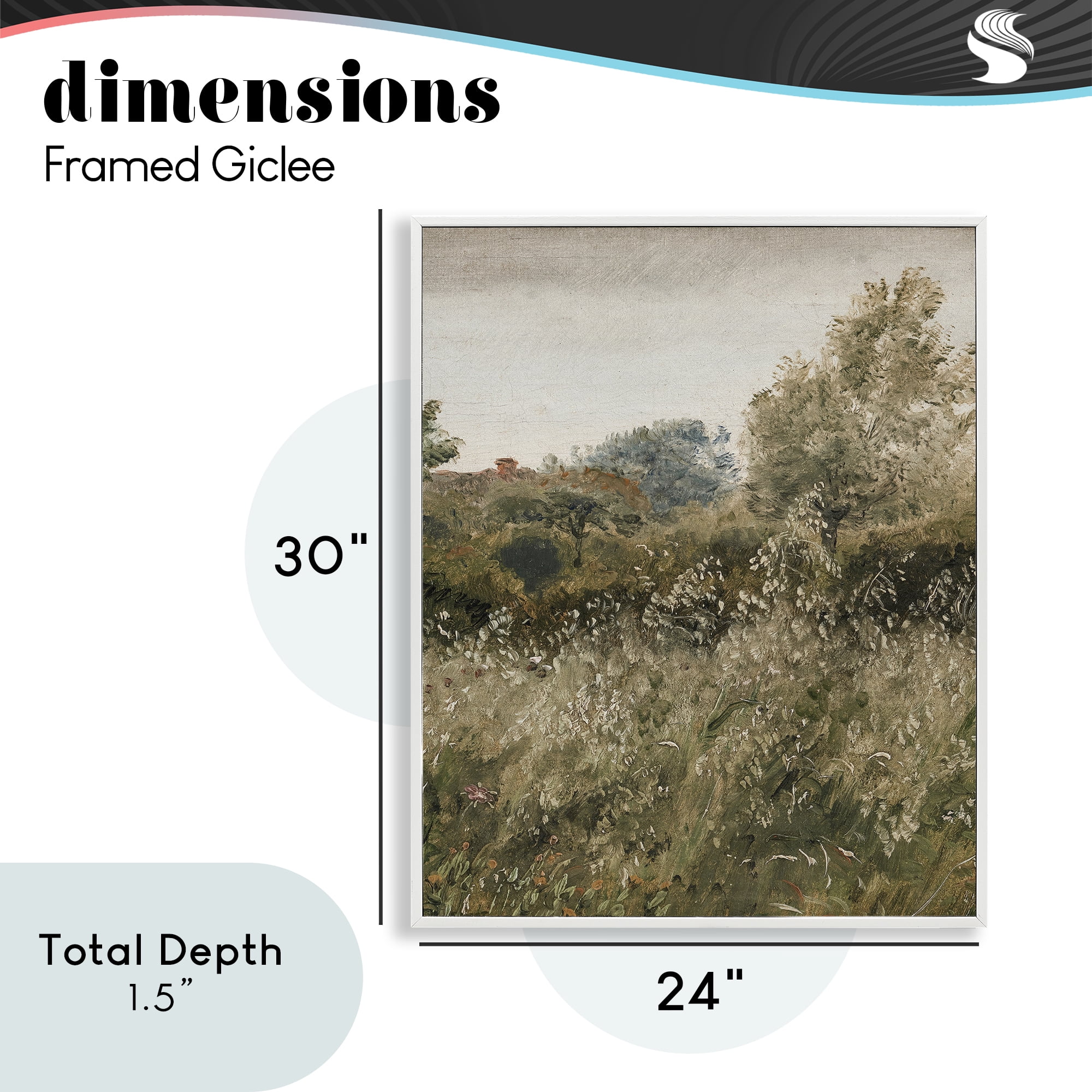 Thicket in Countryside White Framed Giclee Art, design by Lettered and Lined
