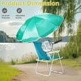 thumbnail image 3 of Zimtown 265lbs Capacity Beach Chair - Foldable with Detachable Umbrella, Lightweight Outdoor, Mint Green, 3 of 8
