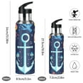 thumbnail image 2 of Yayeee 20oz Insulated Water Bottle Double Wall Stainless Steel with Flip Straw Lid, Blue Anchor, 2 of 7