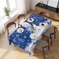 thumbnail image 3 of Navy Blue Christmas Table Cloth Waterproof Tablecloths, Snowman Xmas Snowflake Ball Winter Tablecloth Dining Table Cover for Kitchen Party Tabletop Outdoor, Rectangle Tablecloth 60x120 Inch, 3 of 9