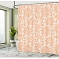 thumbnail image 4 of Ambesonne Abstract Shower Curtain, Monotone Streaks Hearts, 69"Wx70"L, Burnt Orange and White, 4 of 4