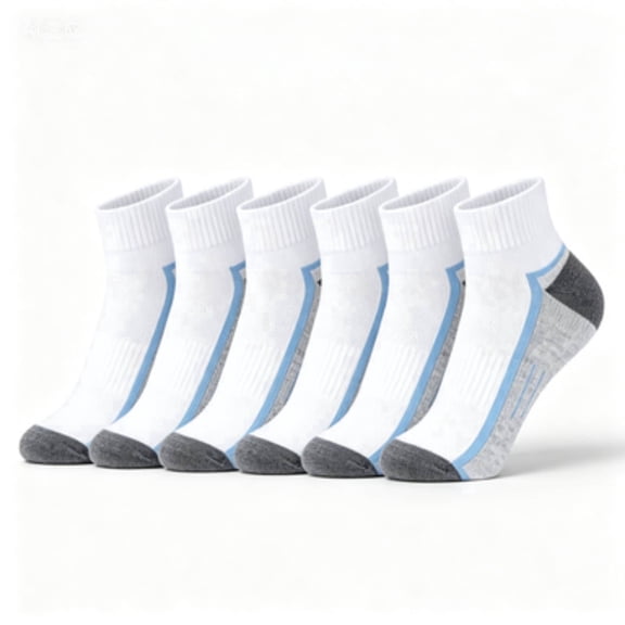 Weavra Men’s 6-Pc Ankle Athletic Socks – Cushioned Low Cut Running Socks, Breathable Moisture Wicking Sports Socks, Soft Comfort Fit Socks