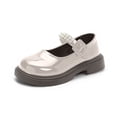thumbnail image 4 of Owordtank Cute Platform Mary Janes for Girls Toddler Kids Children Patent Leather Round Toe Pump Dress Shoes with Pearls, 4 of 6